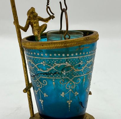 Gilt bronze and glass nightlight decorated...