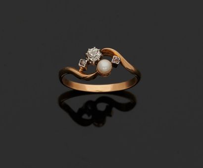Bague toi et moi en or jaune 18 k (750 millièmes)...