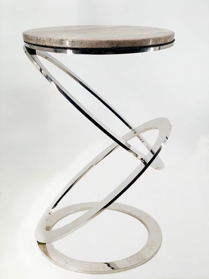 BOWLES side table in chromed steel, the base...