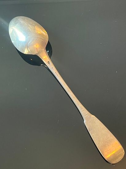 Uni-flat silver ragout spoon. The stem is...