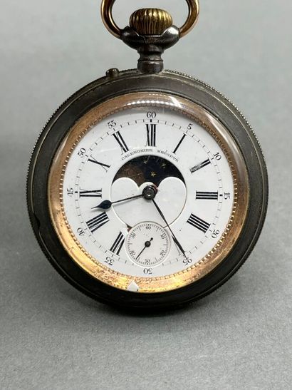 Montre de gousset double face en métal cadran...