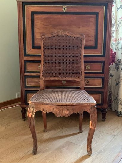 Regency period natural wood chair (wear and...