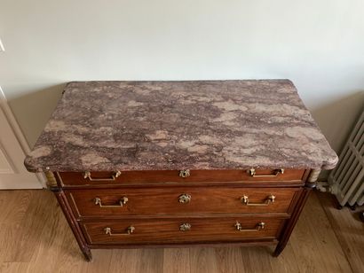 Mahogany and mahogany veneer chest of drawers,...