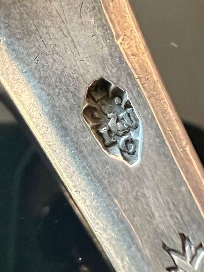 Uni-flat silver ragout spoon. The stem is...