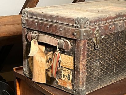 GOYARD Coated canvas trunk signed on the...