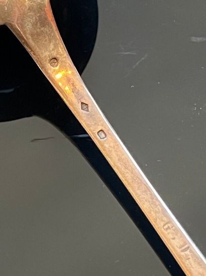 950 thousandths silver ladle, single-flat...