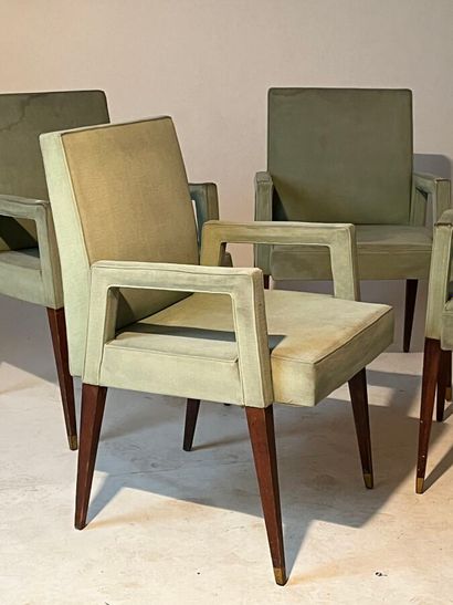 LELEU House
Four bridge armchairs, wood,...