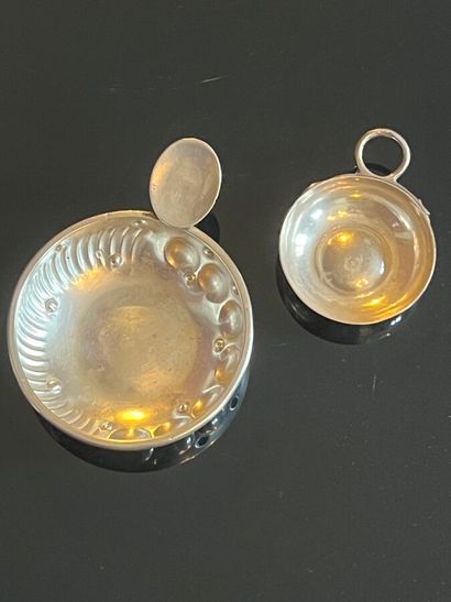Two 925 thousandths silver tastevins, one...