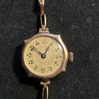 Ladies' watch in 14k (585 thousandths) yellow...