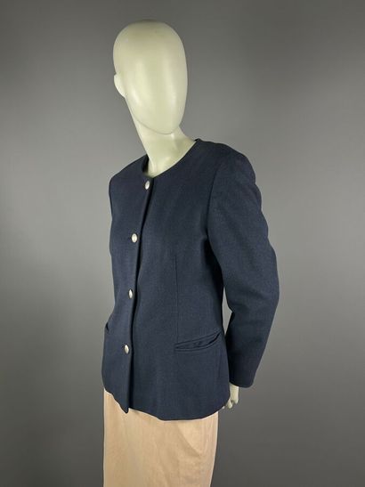 CERRUTI 1881 - veste en laine bleu gris -...