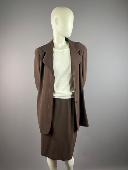 MAX MARA - Tailleur jupe en crêpe de laine...