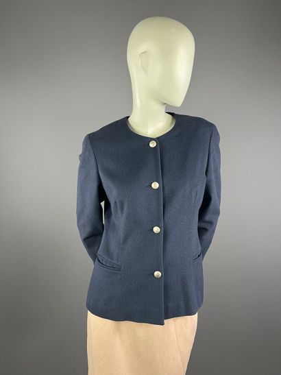 CERRUTI 1881 - veste en laine bleu gris -...