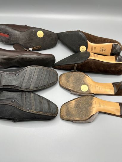 GUCCI / PRADA - Lot de 4 chaussures pour...