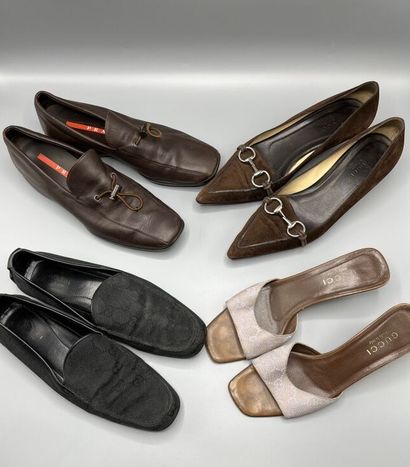 GUCCI / PRADA - Lot de 4 chaussures pour...