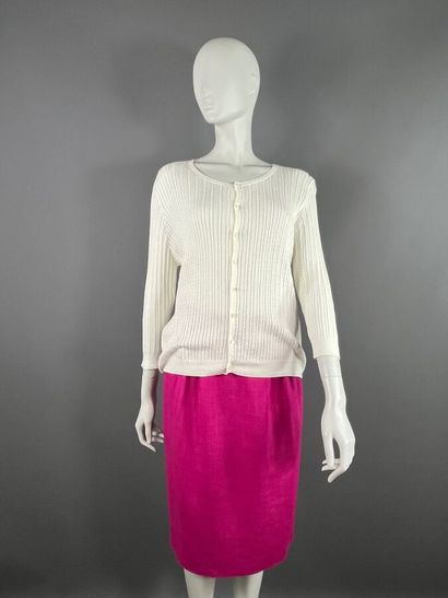 RALPH LAUREN / BALMAIN - Gilet et jupe.
Gilet...