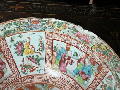 Two basins, one in canton porcelain and the...