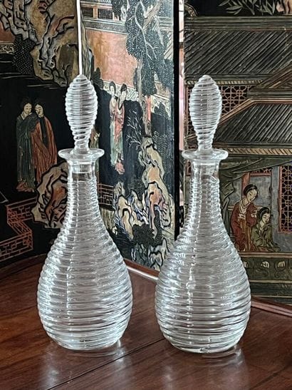 VILLEROY ET BOCH - Paire de carafes en cristal...
