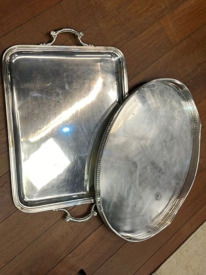 Lots of silver-plated metal trays of various...