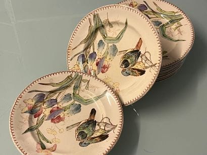 LONGWY - Polychrome enameled earthenware...
