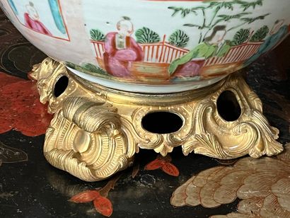 Two basins, one in canton porcelain and the...