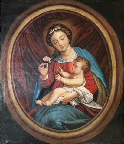 19th century FRENCH SCHOOL
Virgin and Child
Oil...
