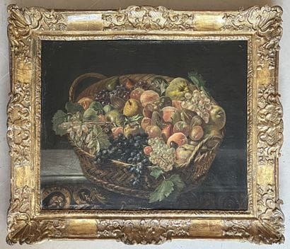 Ecole XIXe siècle
Nature morte au pannier...