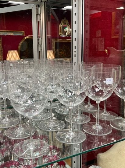 BACCARAT - 31 crystal glasses, plain pattern,...