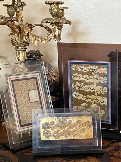 Persian school, calligraphy lots 
Size of...