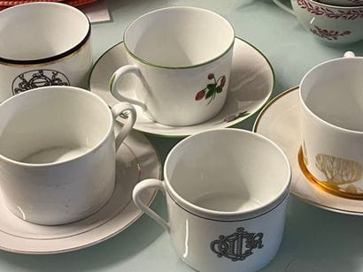 Christian DIOR - Suite of mismatched cups...