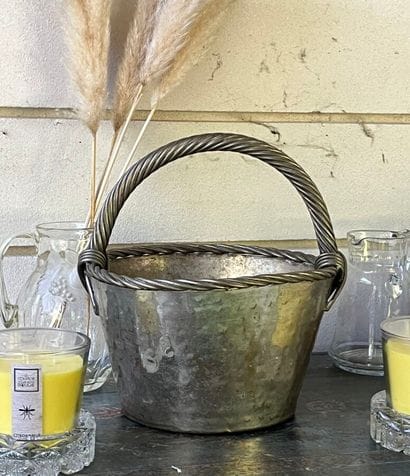 Silver-plated metal basket (some wear to...