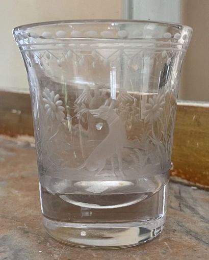 Verre de mariage en cristal gravé - Début...
