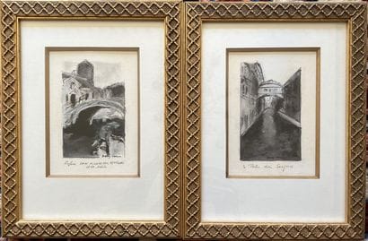 Deux gravures Venise
Dimensions : 12 x 7,5...