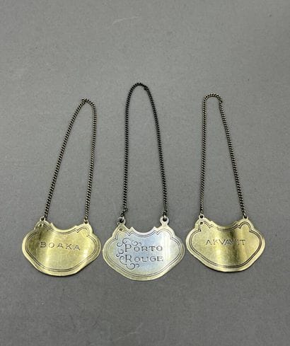 PUIFORCAT Trois étiquettes pour alcool en...