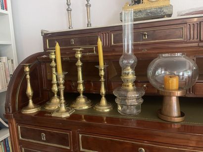 Lot de bougeoirs en laiton et cuivre
Hauteur...