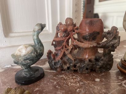Lot de sculptures asiatiques en pierre dure
Hauteur...