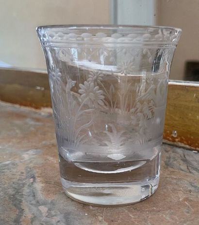 Verre de mariage en cristal gravé - Début...