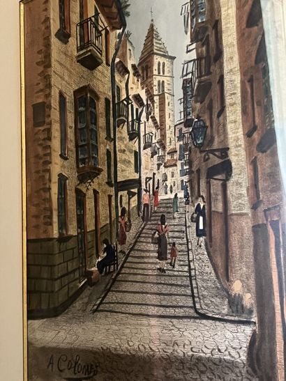 Ecole NAIVE du XXe siècle
Rue animée
Gravure...