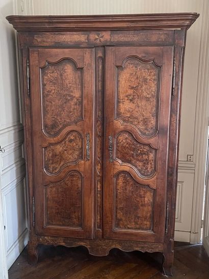 Armoire rustique du XIXe siècle ornée d'une...