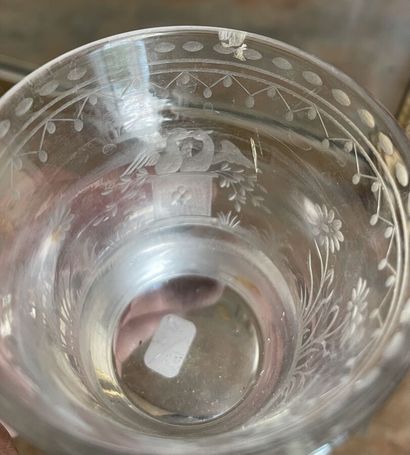 Verre de mariage en cristal gravé - Début...