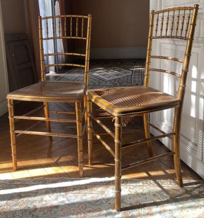Deux chaises dorées d'époque Napoléon III
Hauteur...