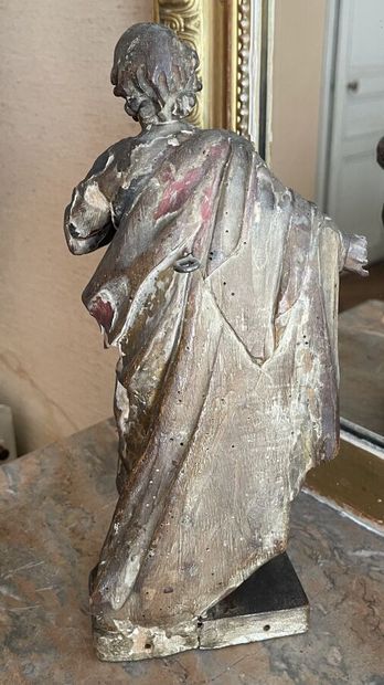 Saint personnage en bois sculpté polychrome
XVIIIe...