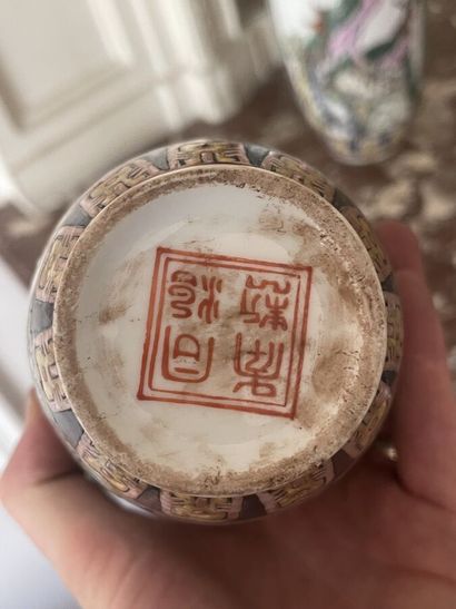 Deux vases balustres en porcelaine de Chine...