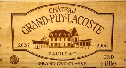 6 Bouteilles Château GRAND PUY LACOSTE 2006...