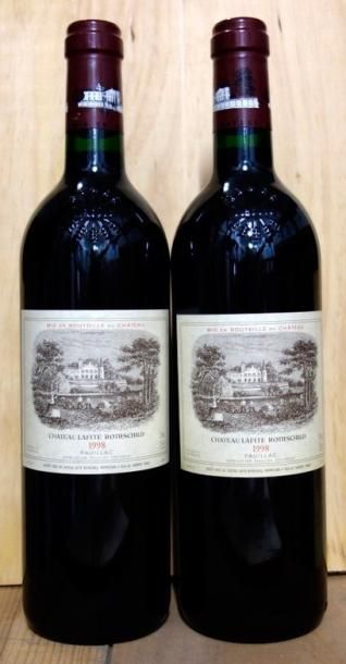 2 Bouteilles Château LAFITE ROTHSCHILD 1998...