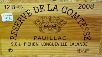 12 Bouteilles LA RESERVE DE LA COMTESSE 2008...