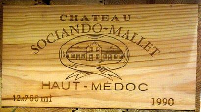 12 Bouteilles Château SOCIANDO MALLET 1990...
