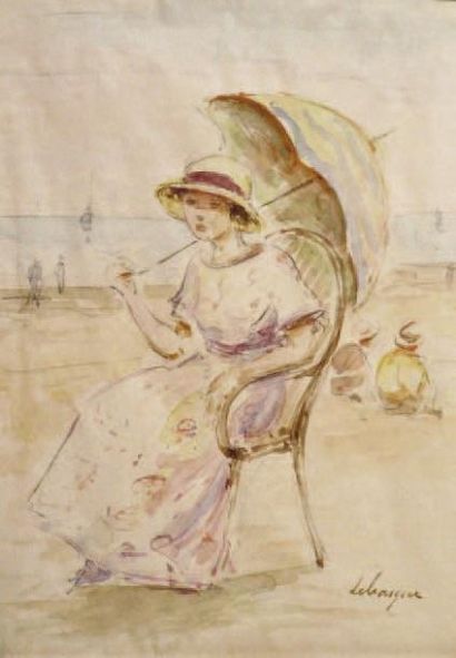 Henri LEBASQUE (1865-1937)
Jeune femme à...