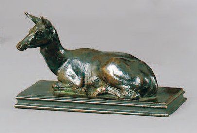 Antoine-Louis BARYE
Biche couchée Bronze...