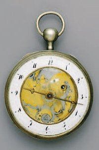 Montre de gousset en argent demi-squelette...