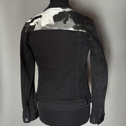 DOLCE & GABANNA - Veste en denim noir à motif...